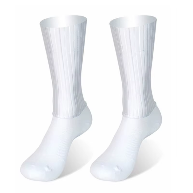 Nouveau été Aero vélo équipe cyclisme chaussettes Gel de silice antidérapant respirant Pro course chaussettes de sport hommes femmes Calcetines Ciclismo