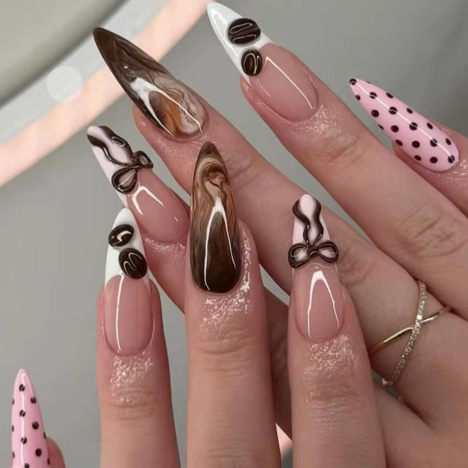 Faux ongles 3D pour femmes et filles