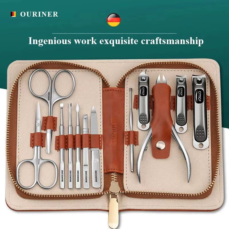 Kit de Manucure avec Coupe-Ongles Gris Morandi