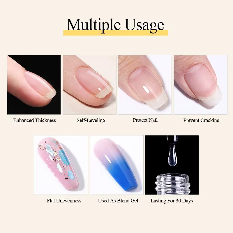 BORN PRETTY 250g Gel de renfort garder les ongles C Arc UV Gel de Construction épaisseur Gel de Base pour une durabilité plate Super couche de finition