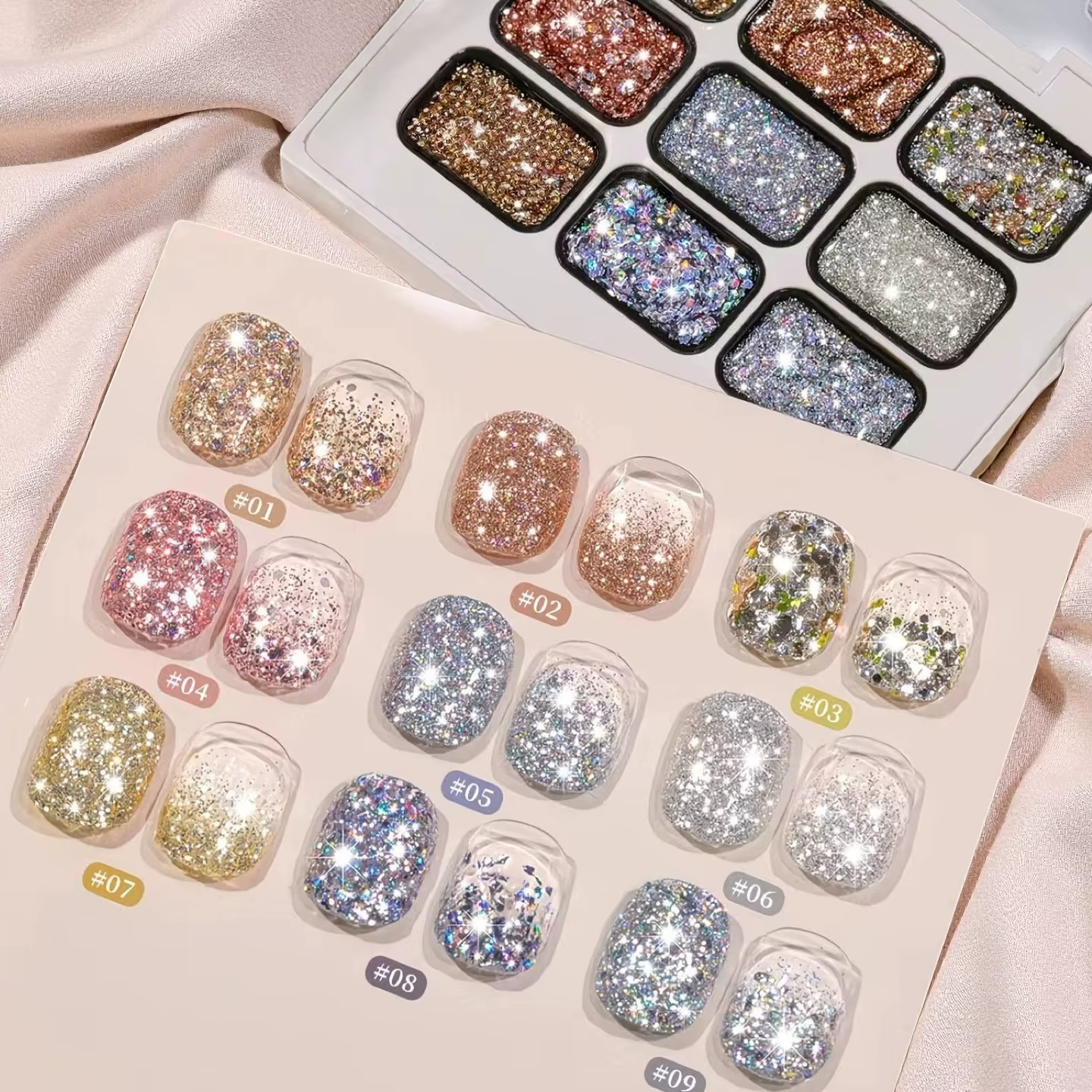 Gel à ongles diamant neuf couleurs