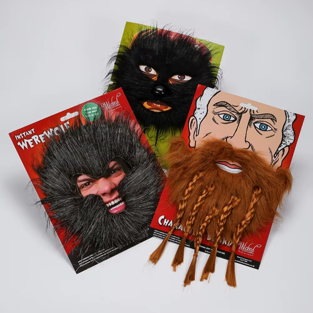 Barbe artificielle réaliste, fausse barbe amusante et vive pour Halloween, fausse moustache, barbe tressée de Viking sauvage et mignonne, accessoires de cosplay, décoration