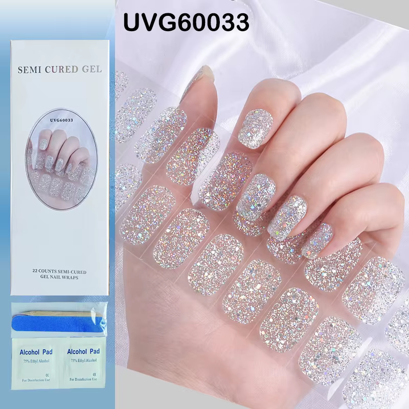 Bandes de gel semi-durcies adhésives pour ongles