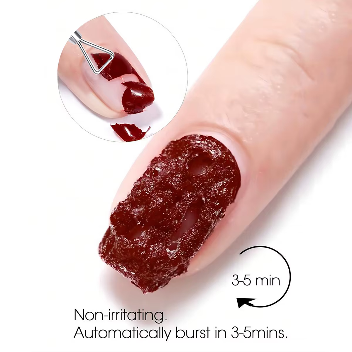 Ensemble de 1/2 pièces de dissolvant magique pour ongles avec outil de retrait