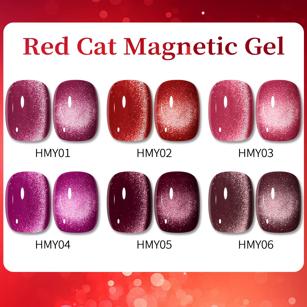 Groillim 7 ml paquet unique nouvel an rouge paillettes oeil de chat Gel vernis à ongles