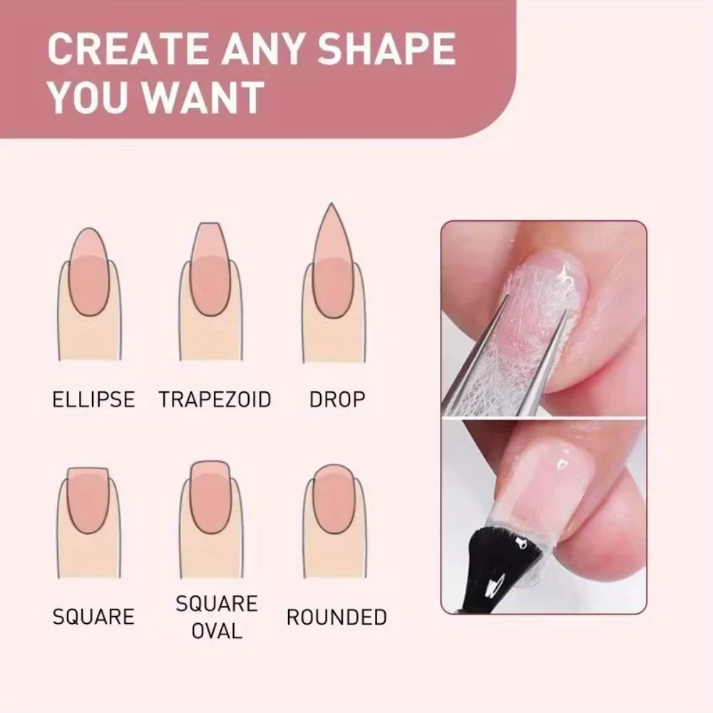 Extension d'ongles en soie et fibre de verre
