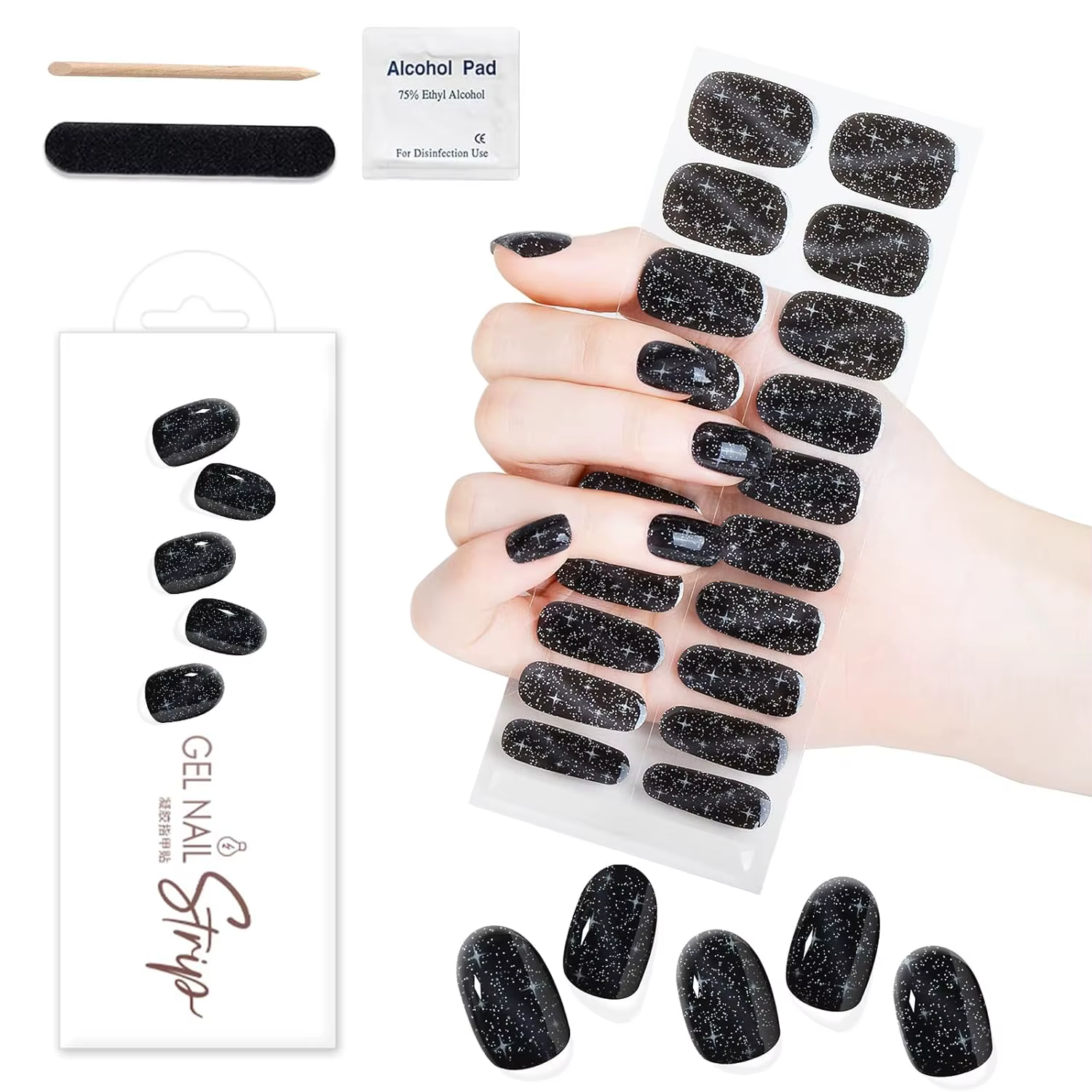20 Tips Autocollants d'ongles semi-durcis pour manucure française