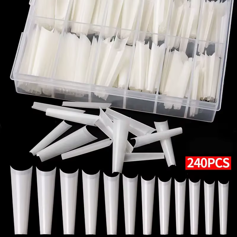 240 faux ongles transparents pour les orteils