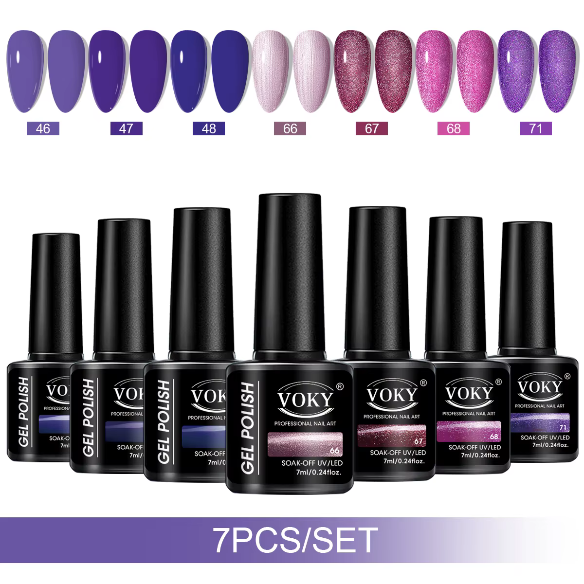 VOKY Ensemble de vernis à ongles gel 7 pièces