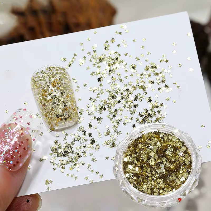 1 pot 1mm Mini étoile scintillante ongles paillettes scintillantes décoration