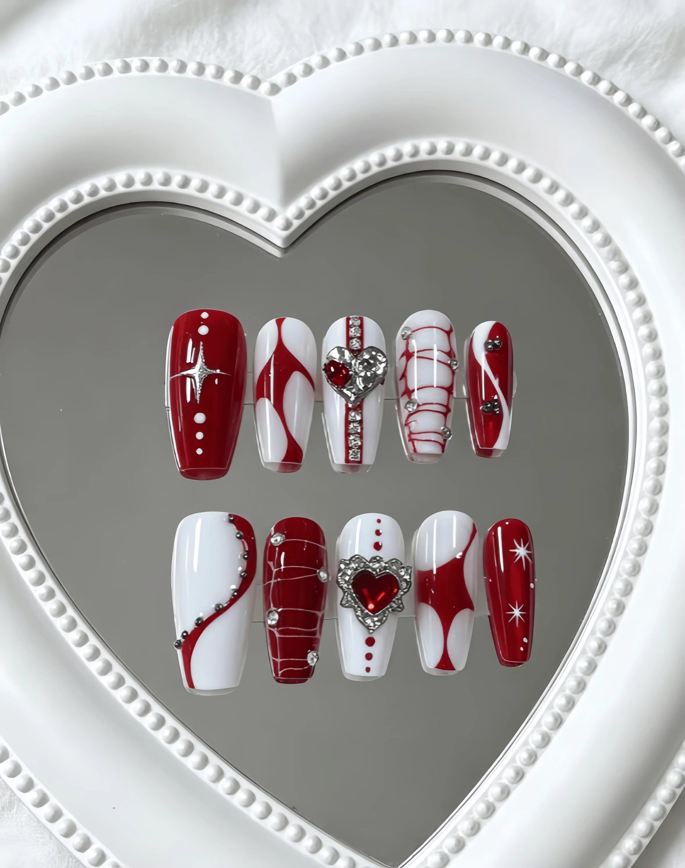 10 pièces d'ongles artificiels faits à la main