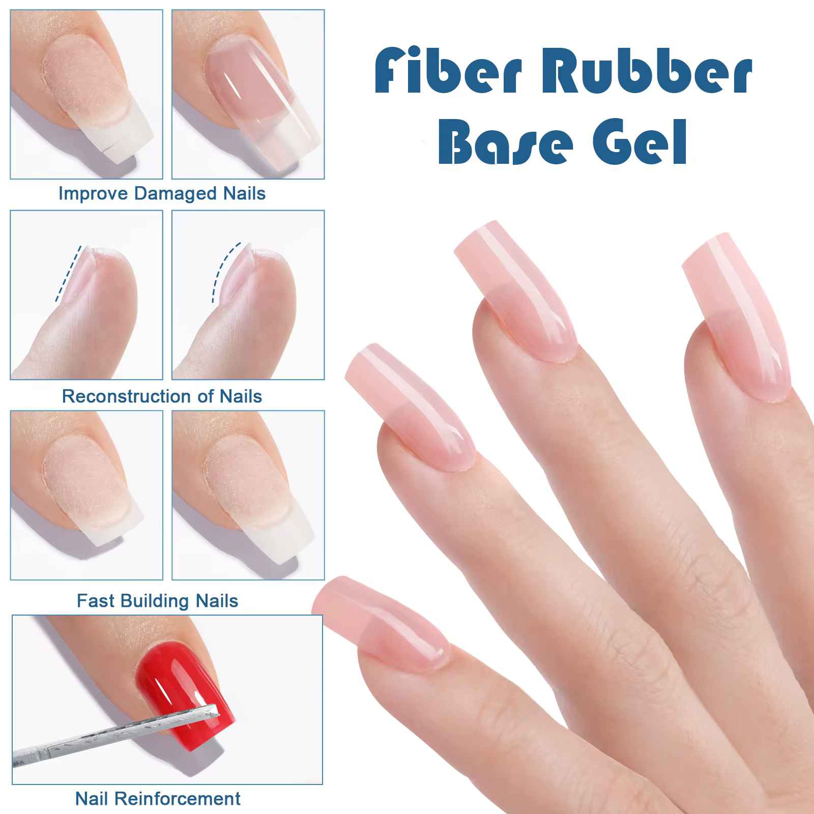 Vernis à ongles Gel à Base de caoutchouc et Fiber de verre