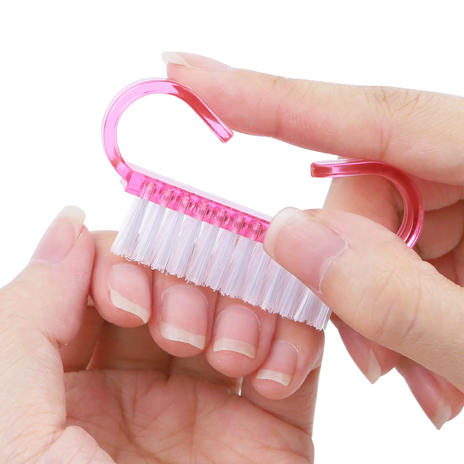 1/5/20 pièces brosse à ongles en acrylique couleur rose Nail Art manucure pédicure doux enlever la poussière en