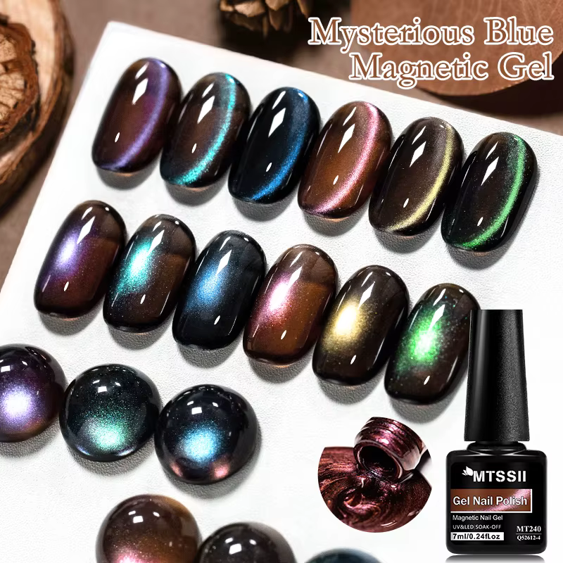 Vernis à ongles Gel magnétique chat bleu mystérieux