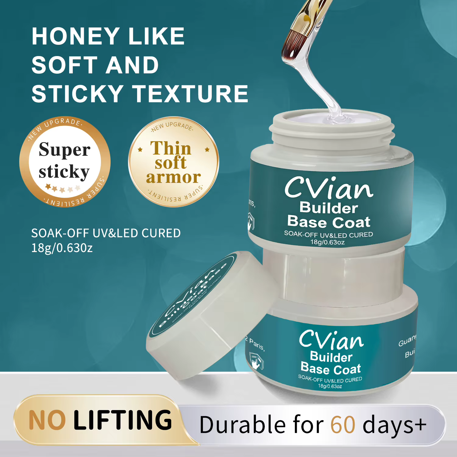 CVian 18g Gel Constructeur d'Ongles 3-en-1