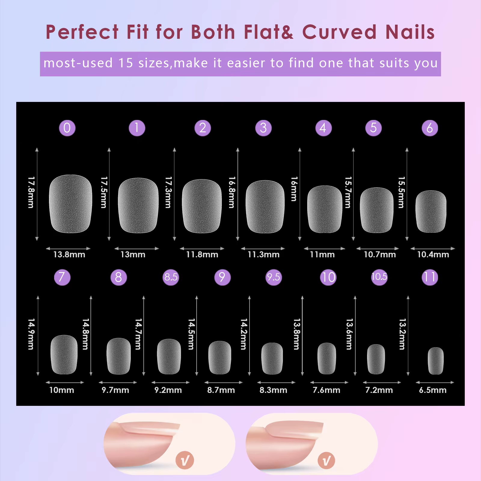 Nouveau 300 pièces faux ongles mats pas de polissage presse