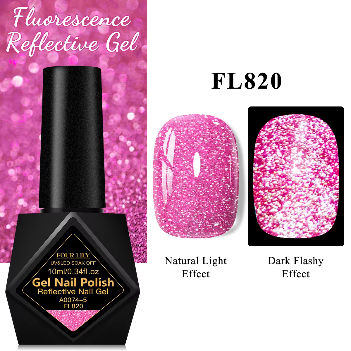 Vernis à ongles en Gel réfléchissant fluorescent