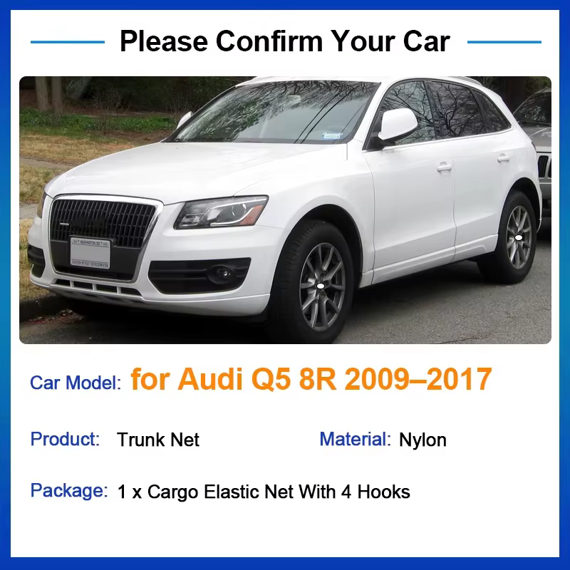 Filet de Chargement artificiel astique pour Coffre de Voiture, Pièce de Rangement pour Audi Q5 8R 2009 2010 2011 2012 2013 2014 2015 2016 2017, 70x70