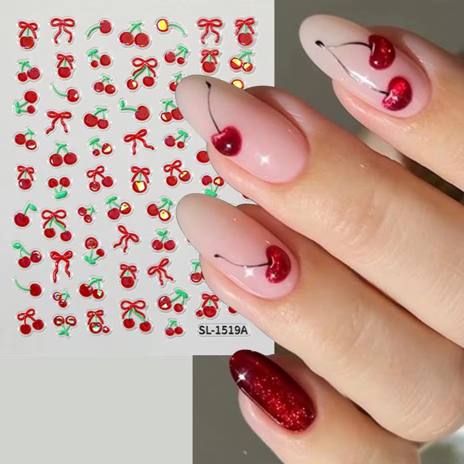 2 autocollants pour ongles en gelée aux fruits tropicaux
