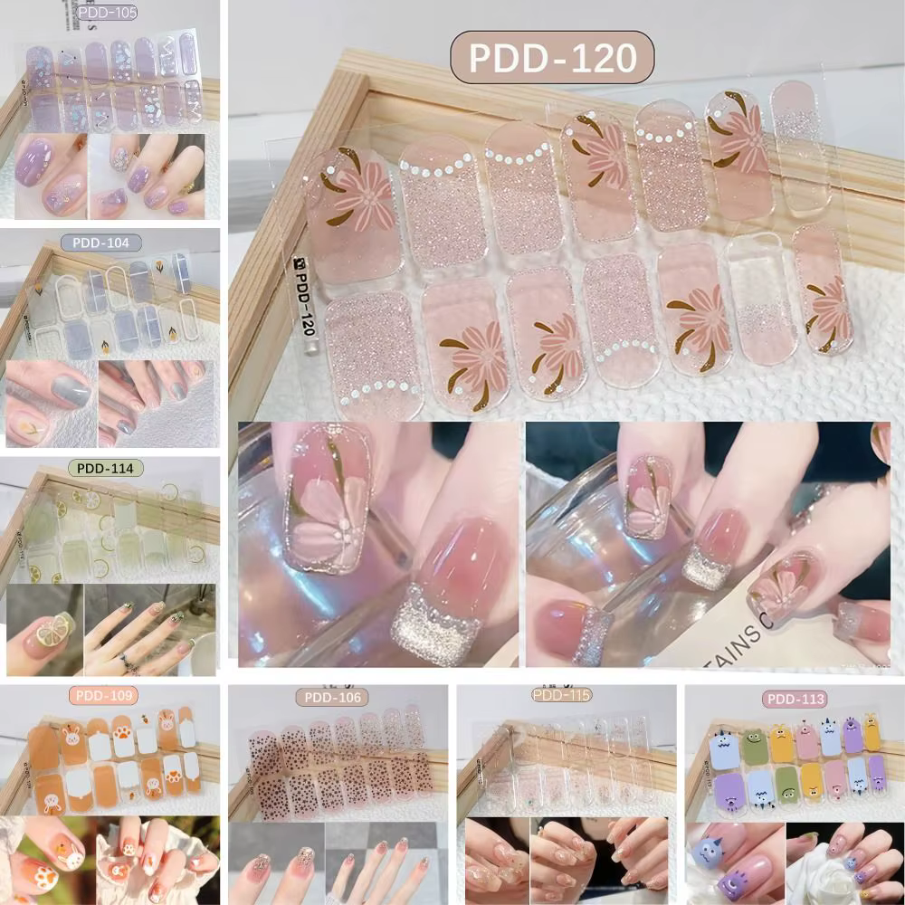 Autocollants pour Ongles en Gel Semi-durci