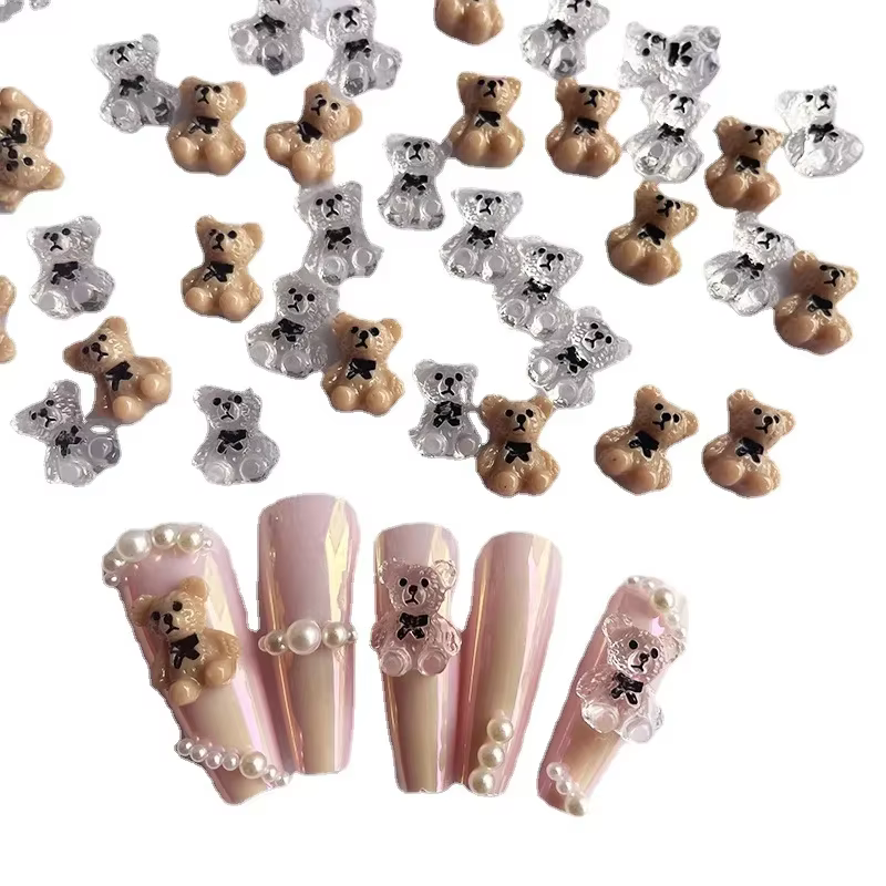 Breloques pour ongles en forme d'ours