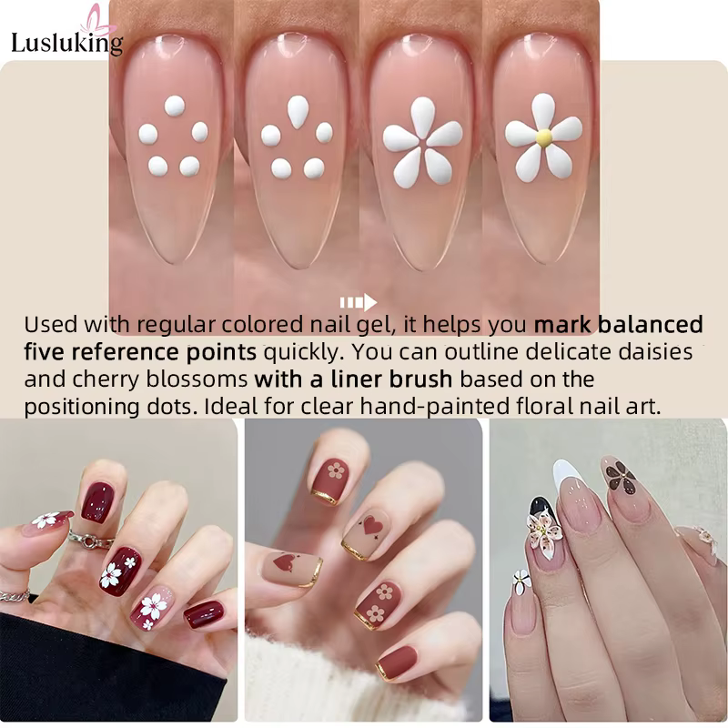 Outil de pointage de 5 pétales pour Nail Art
