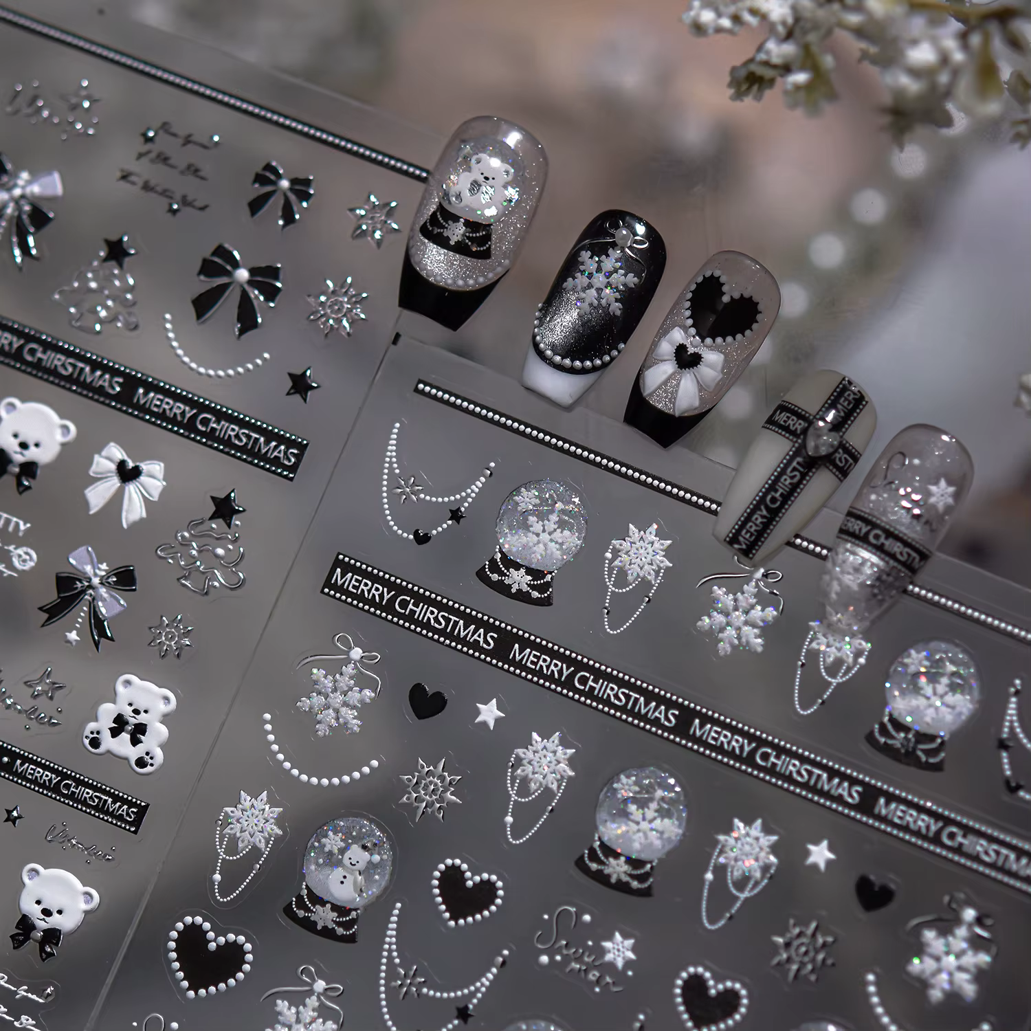 Autocollant pour ongles de noël
