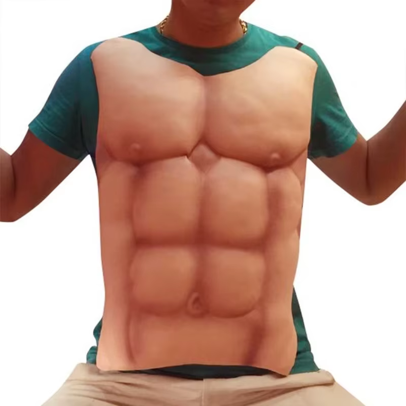 Faux muscles poitrine pour hommes, faux muscles abdominaux, modelant peau, cosplay R7RF