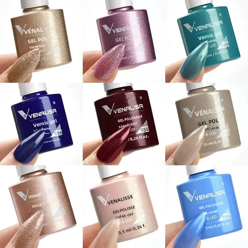 Venalisa 7.5ml Gel vernis à ongles capuchon blanc formule de verre NoWipe couche de finition UV LED tremper laque