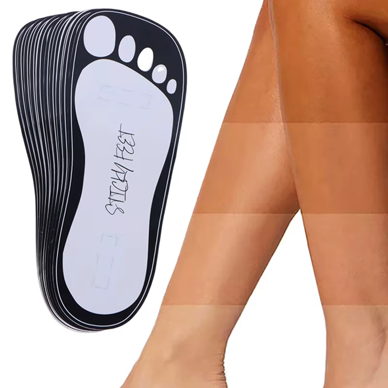 ♥ 20 Pièces de Protège-Pieds Adhésifs Jetables pour Bronzage, Tampons Autocollants pour Bronzage par Pulvérisation, Accessoires Corporels 11 pouces