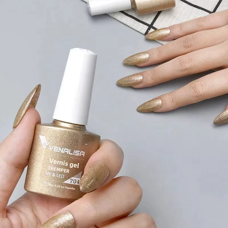Venalisa 7.5ml Gel vernis à ongles capuchon blanc formule de verre NoWipe couche de finition UV LED tremper laque