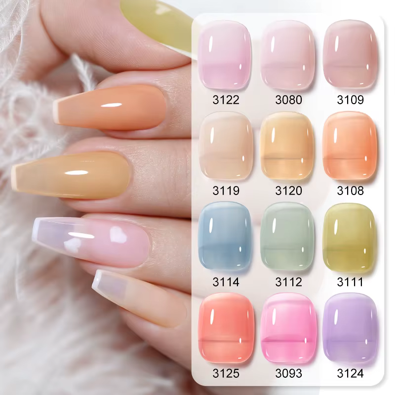 Clou Beaute Semi-transparent gelée couleur UV Gel manucure Gel ongles fournitures pour les professionnels vernis Semi-permanent 15ml