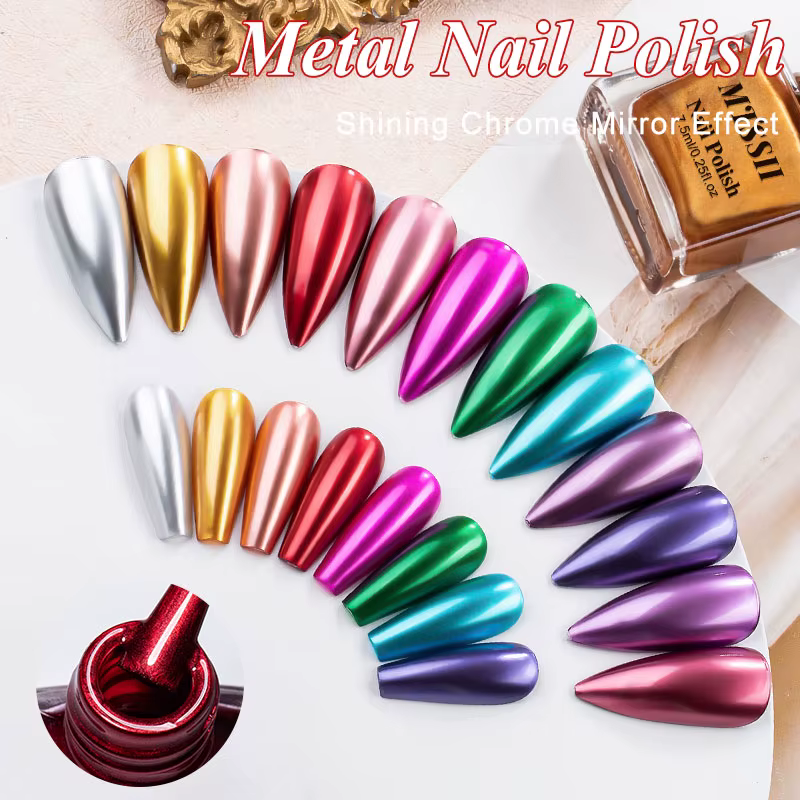 Vernis à ongles métallique effet miroir 7