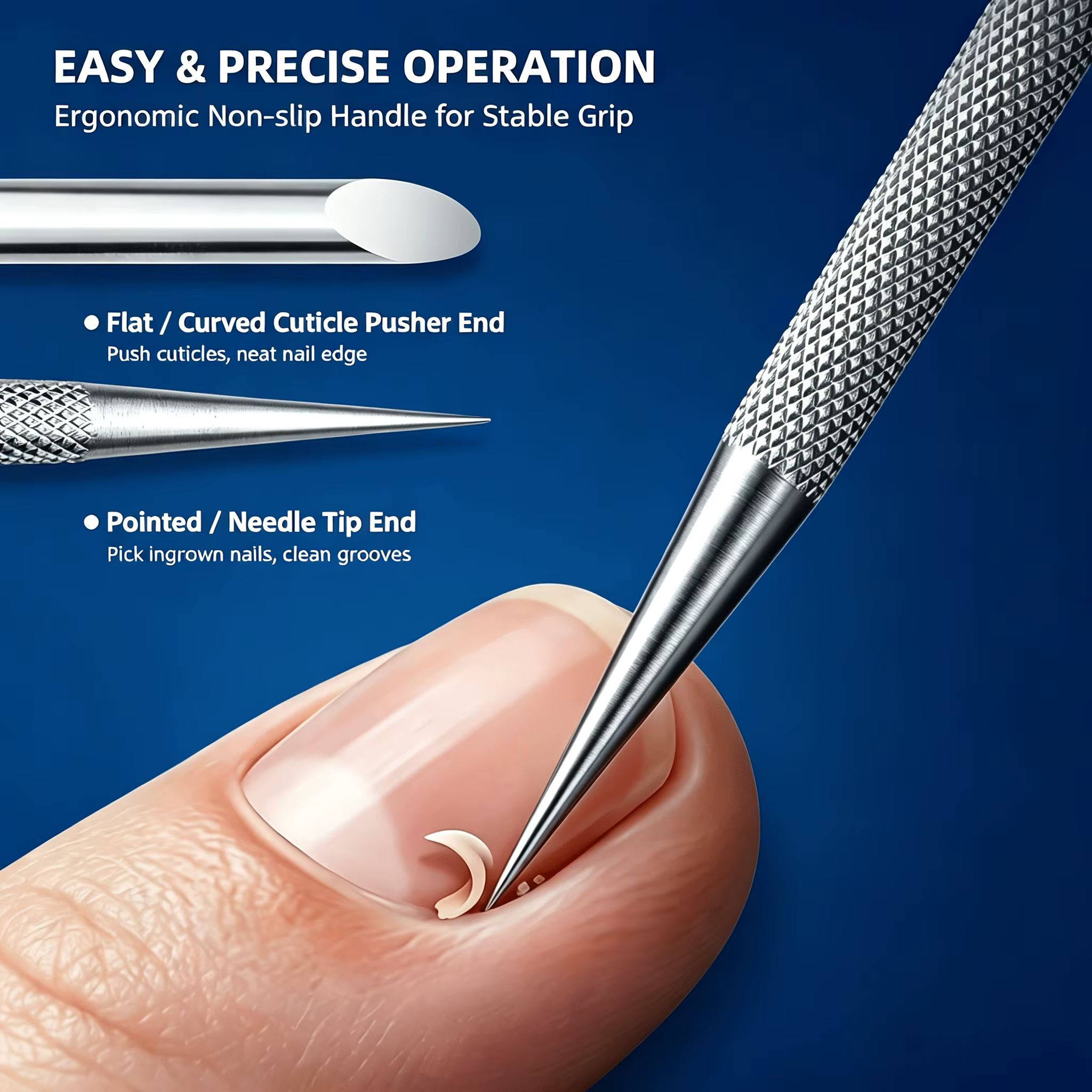 Outil en acier inoxydable durable pour le nail art