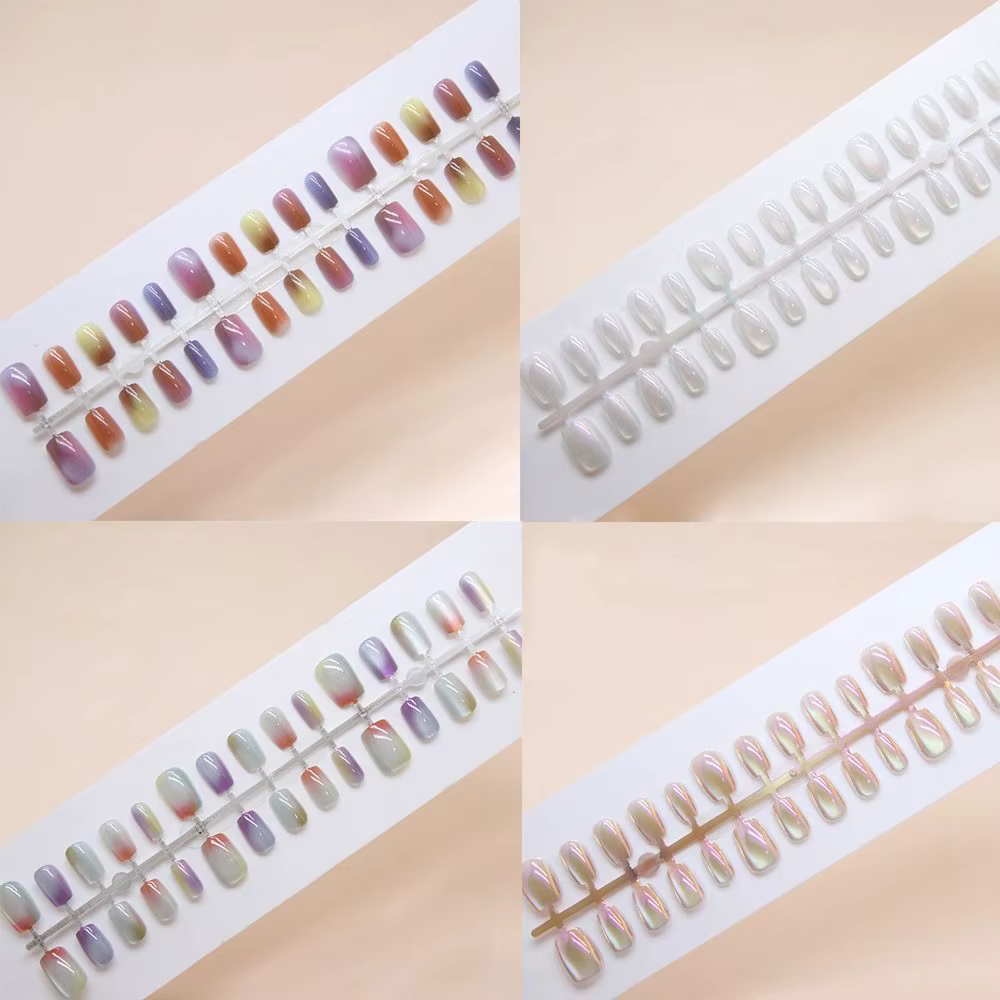 Faux ongles carrés longs et brillants