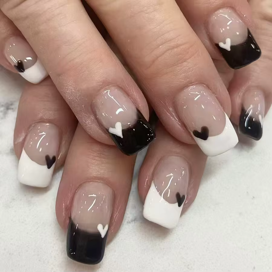 24 pièces doux amour presse sur ongles cadeau de saint valentin pour les filles portable faux