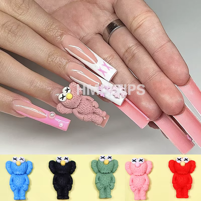 Breloques en résine de dessin animé 3D pour ongles