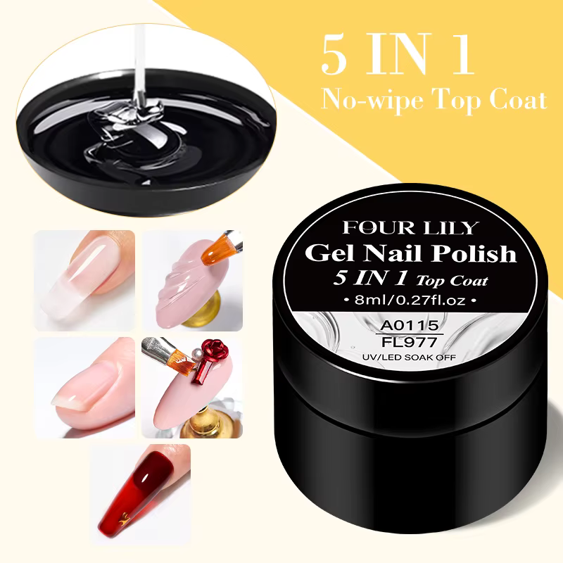FOUR LILY Gel de finition pour ongles 5-en-1 - Top Coat sans résidu