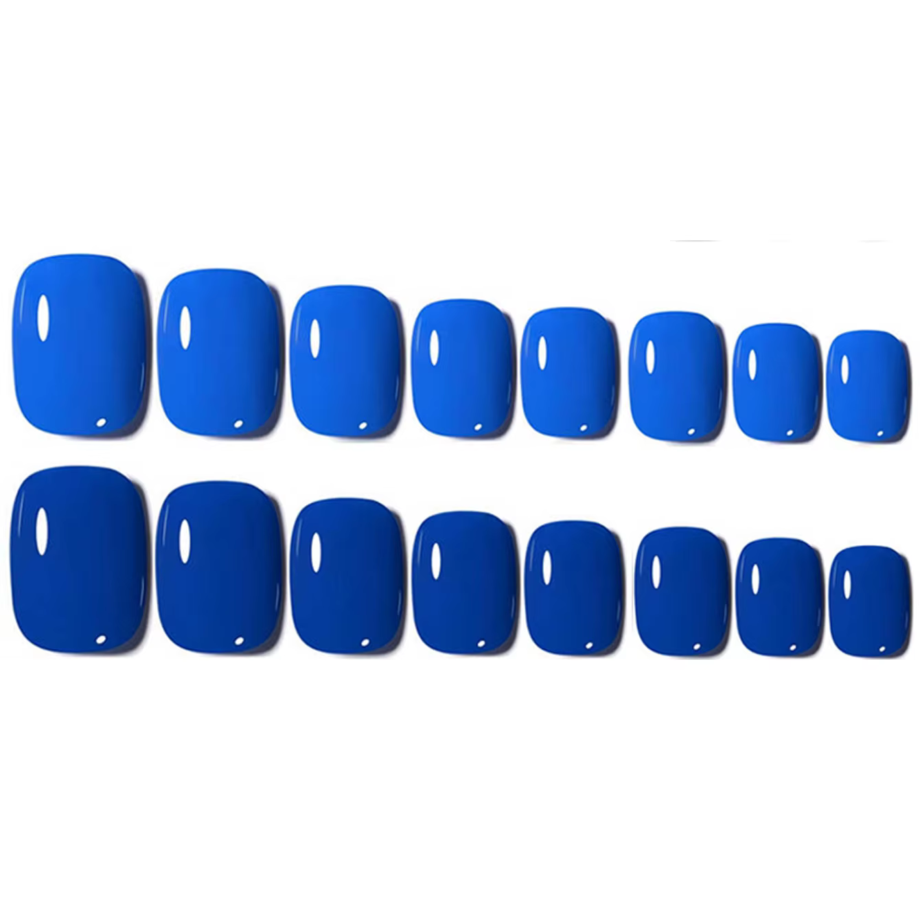 144 pièces-ensemble d'art d'ongle de faux ongles de la série bleue carrée courte-ensemble