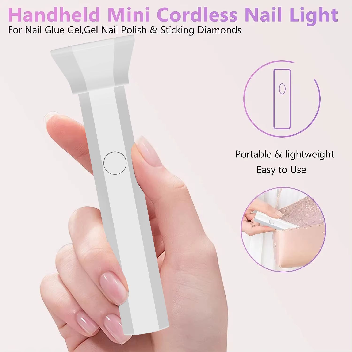Mini lampe à ongles aste sans fil pour gel à durcissement rapide