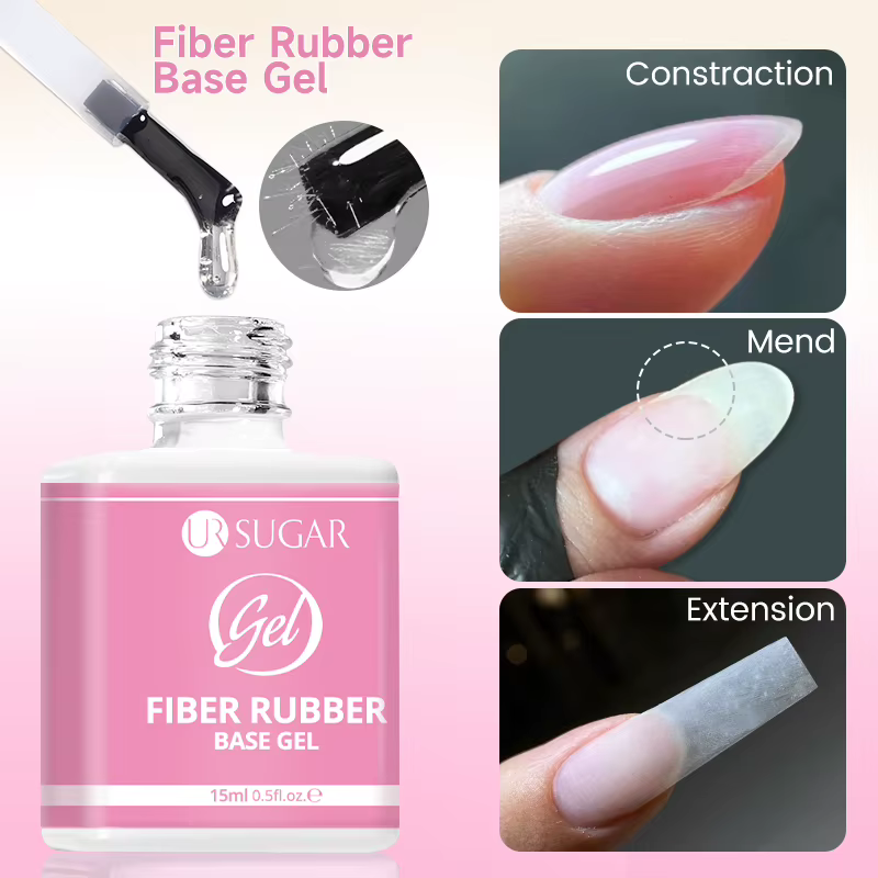 UR SUGAR 15ml Gel de base en fibre de caoutchouc pour ongles cassés