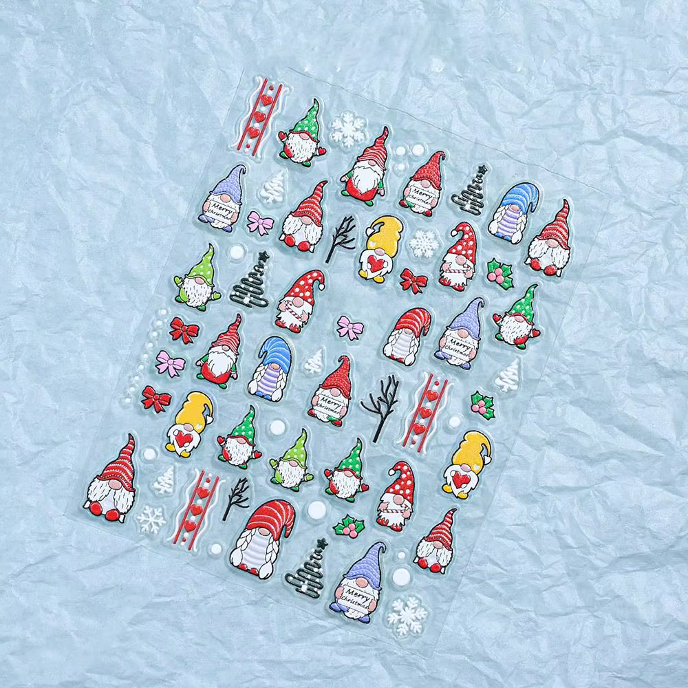 Autocollants de manucure de noël mignons