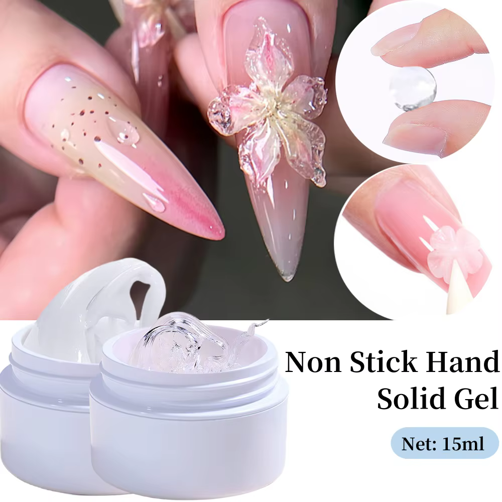 1 pot blanc 3D façonnage sculpture antiadhésif Extension de main Gel vernis à ongles pour fleur bricolage Nail Art