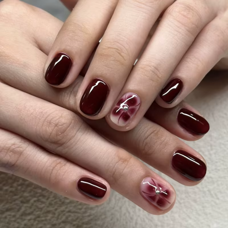 Automne faux ongles pour femmes bricolage manucure 24 pièces amande presse