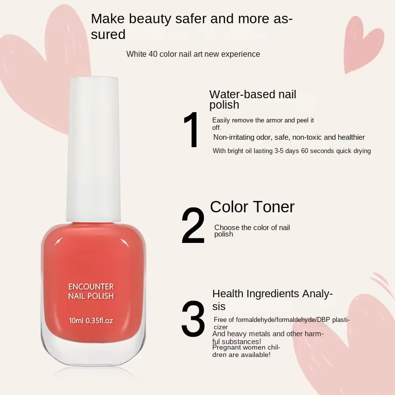 Vernis à ongles rose à base d'eau