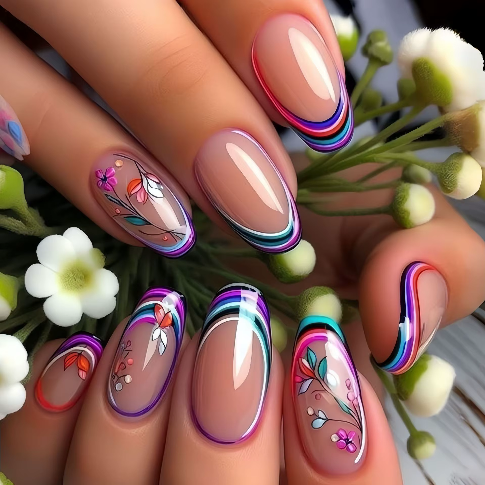 Faux ongles moyens pour femmes et filles