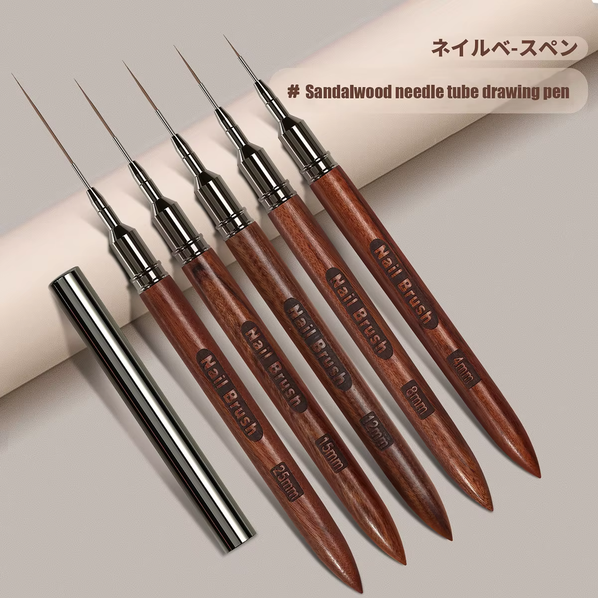 Brosse à ongles manche en bois Gel Nail Art Liner bricolage peinture