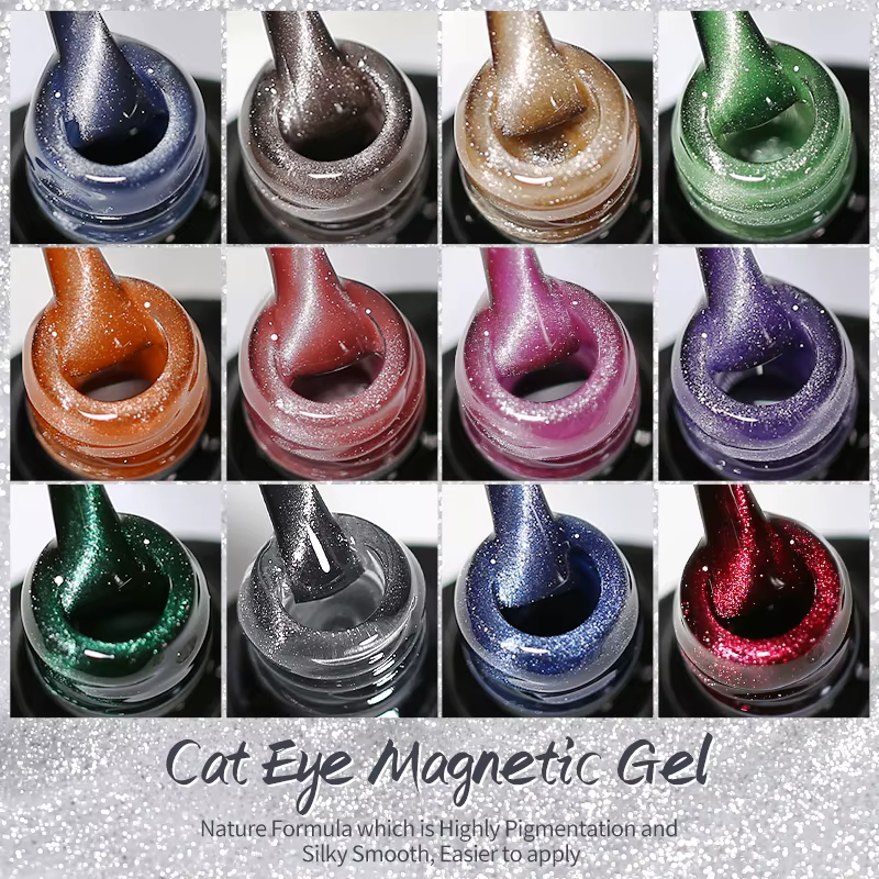 10ml cristal oeil de chat Gel vernis à ongles cerise rubis Gel magnétique tremper UV LED