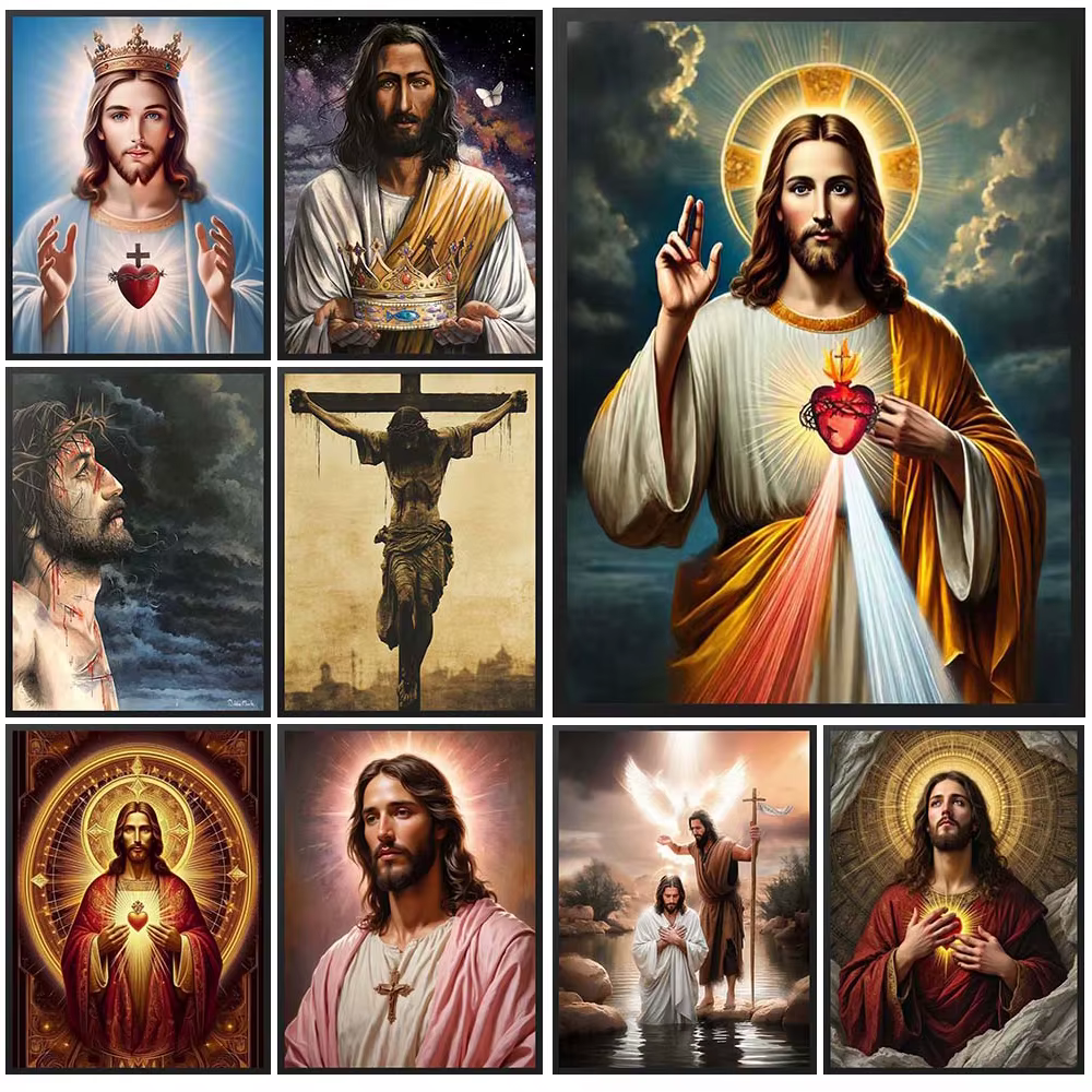 Affiche murale Vintage de rédemption du christianisme de Religion de jésus, images murales pour décor de salon, peinture sur toile d'art mural sans cadre