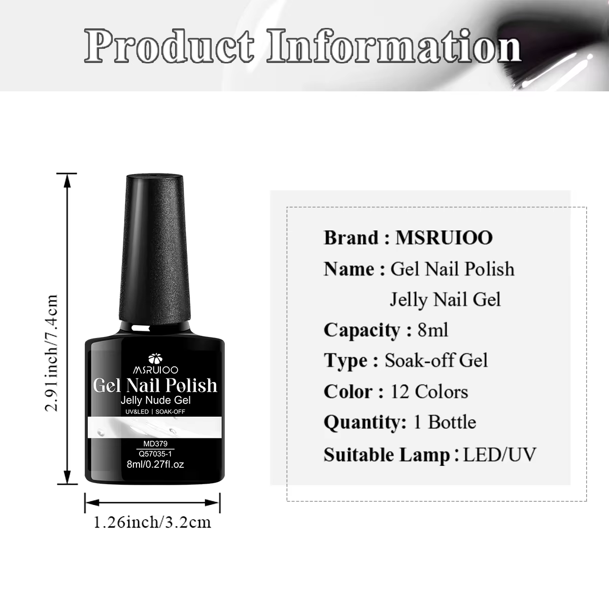 Vernis à ongles en gel blanc laiteux 8 ml